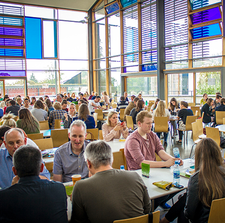 Students eating in the Food Hall