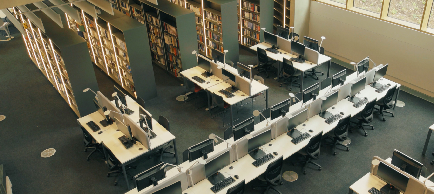 Computers inside West Downs library