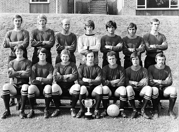 Group of students in football kit