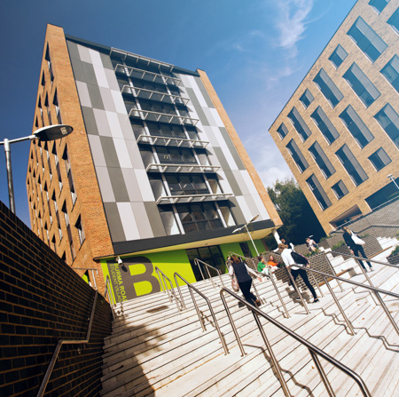 Steps leading up to an accommodation block