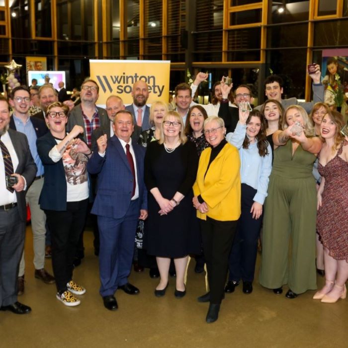 Group of people celebrating at awards night