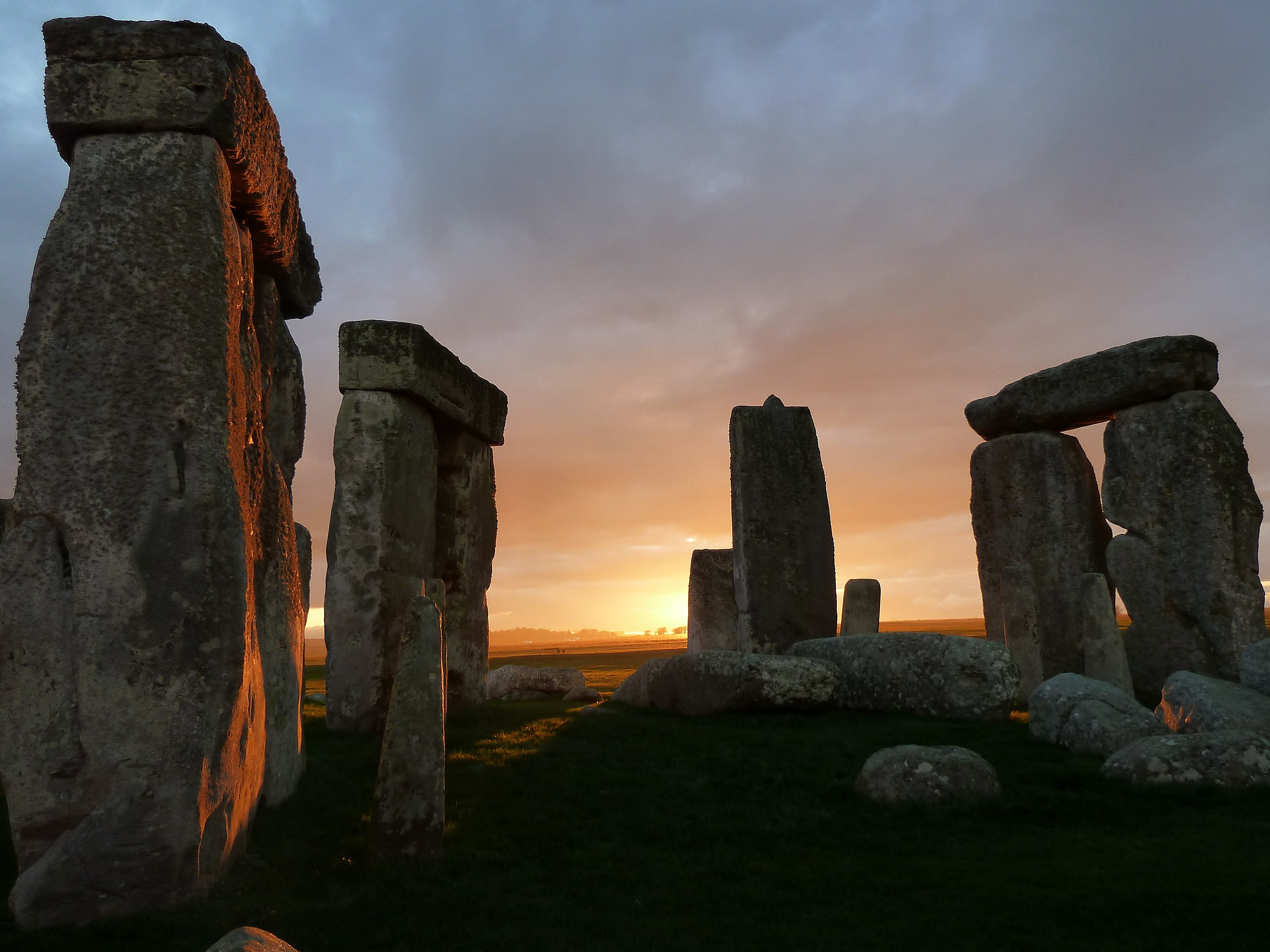 Sunset see through stone circle