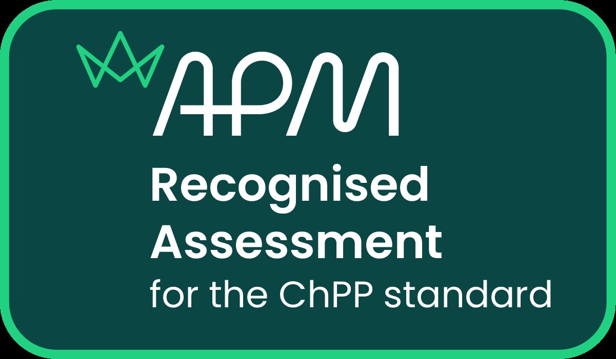 Graphic saying APM Recognised Assessment