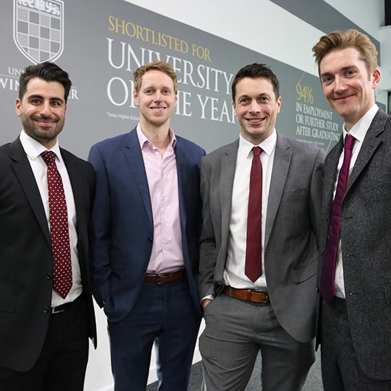 Four male members of the HELP Hampshire team at the launch event 