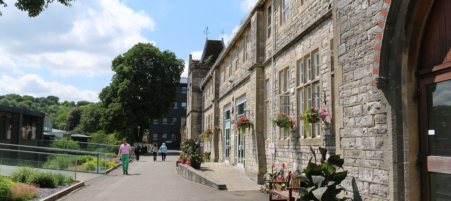 Wide shot of Main Building at the University of Winchester King Alfred Campus