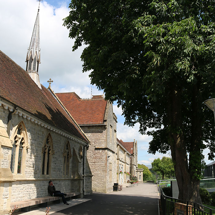 Wide shot of Main Building at the University of Winchester King Alfred Campus