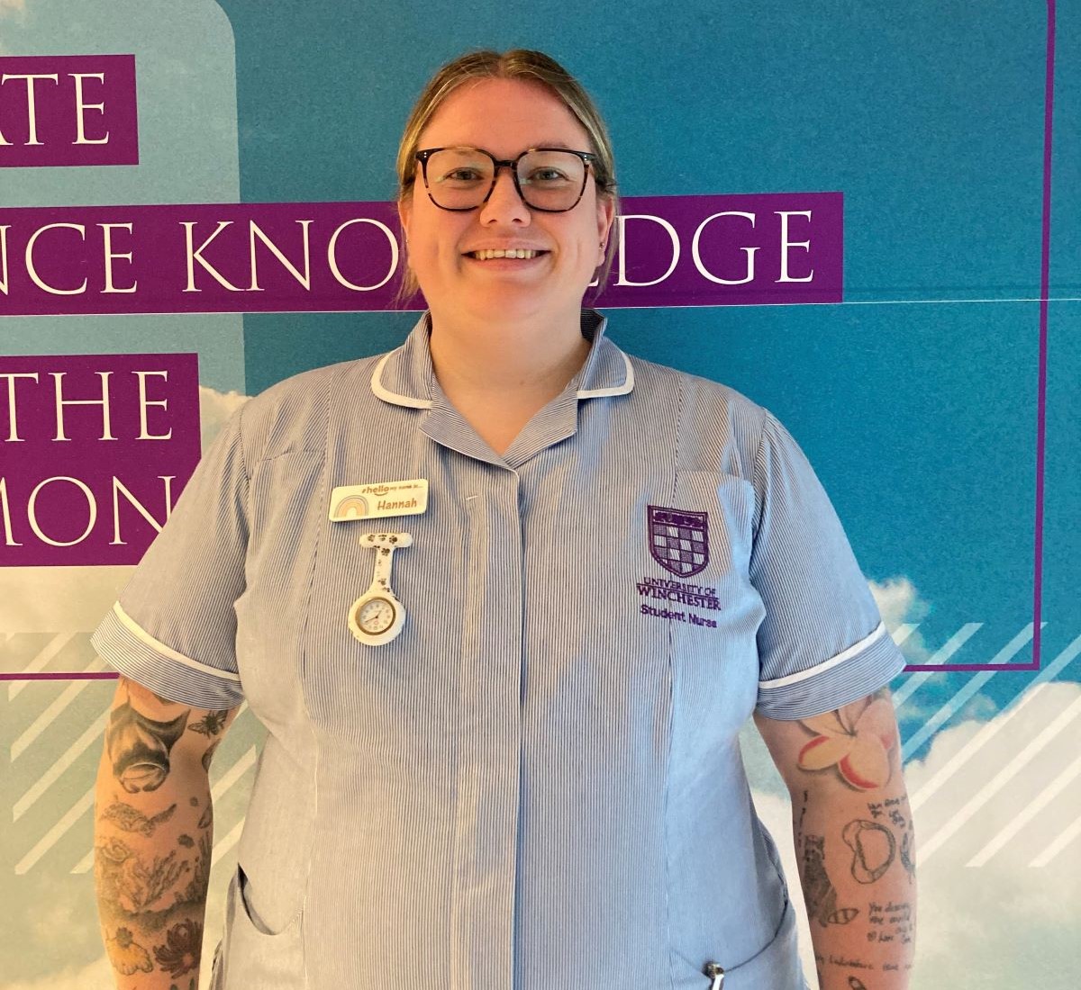 Young female nurse in glasses