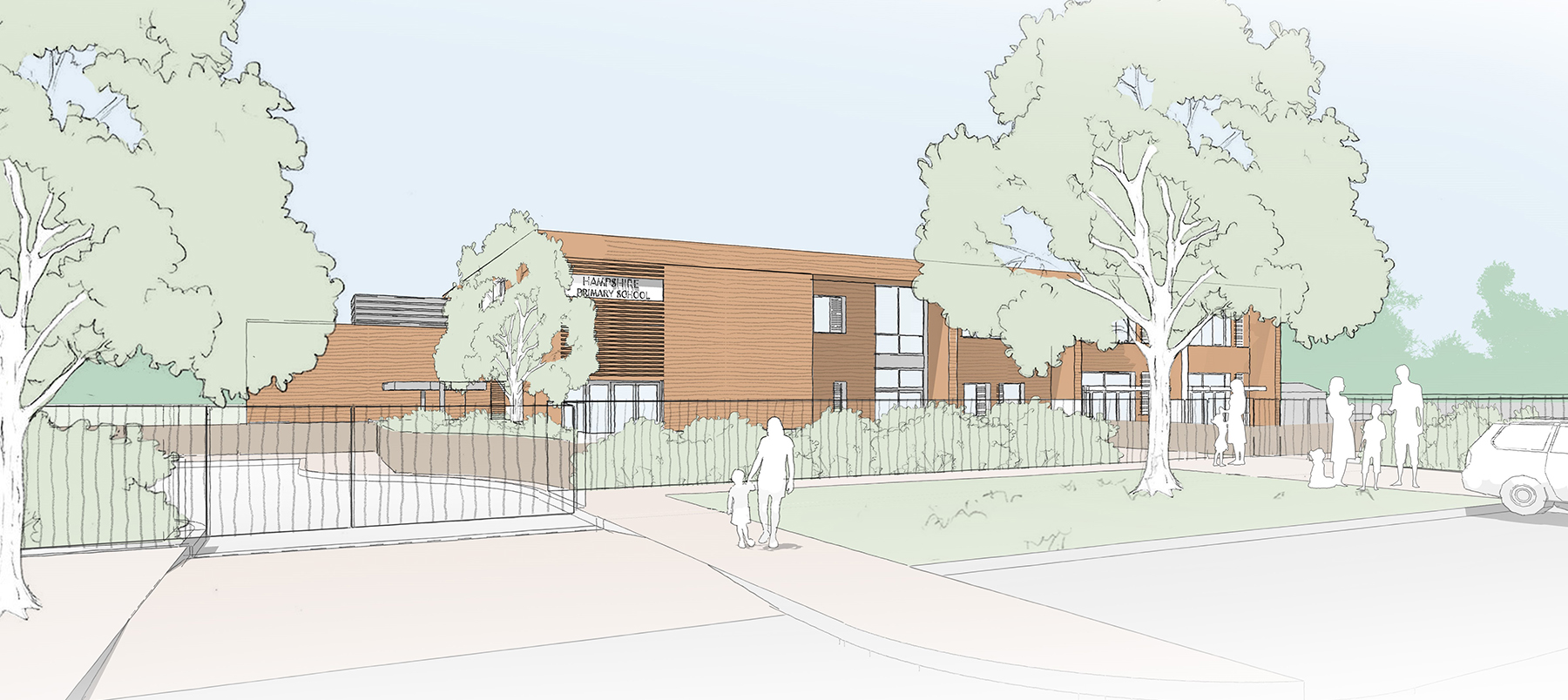 Architects' impression of Stoneham park school