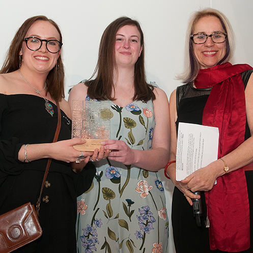 Presentation of sustainable fashion award by Joy Carter to Oxfam Winchester