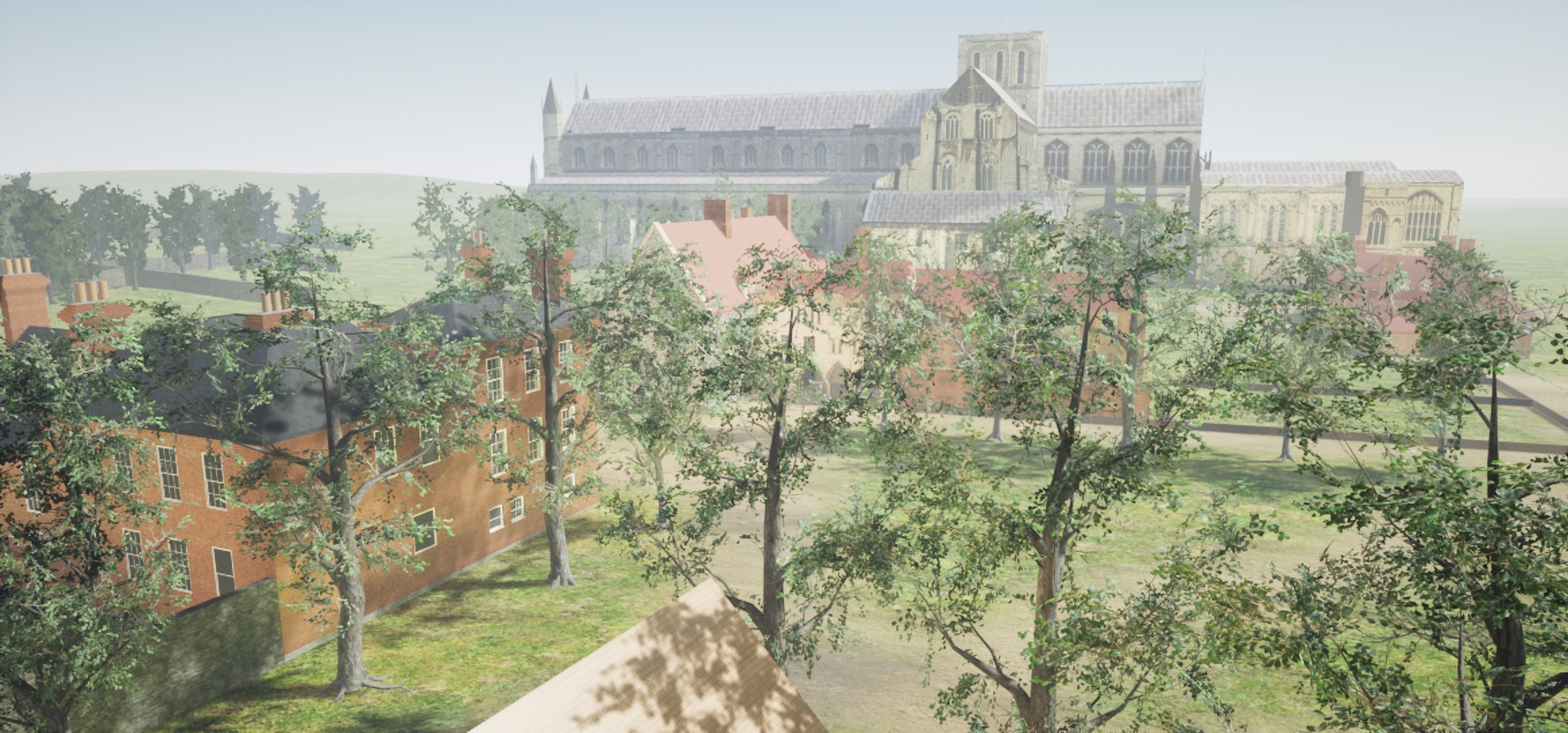 CGI images of Winchester Cathedral close