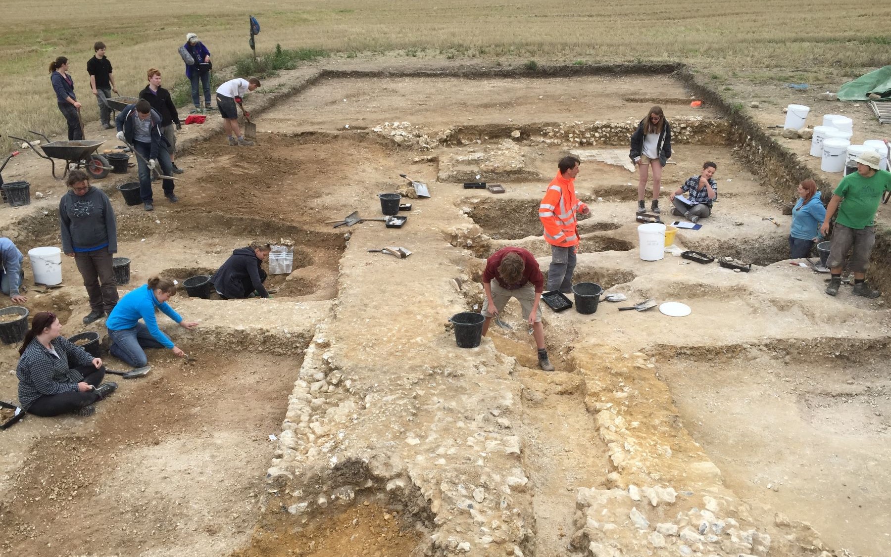 Archaeologists working on site