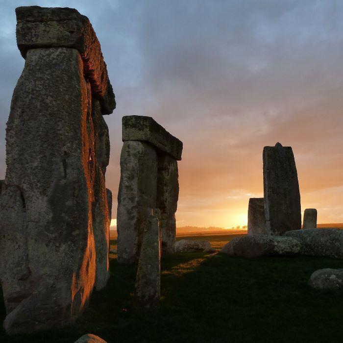 Sunset see through stone circle