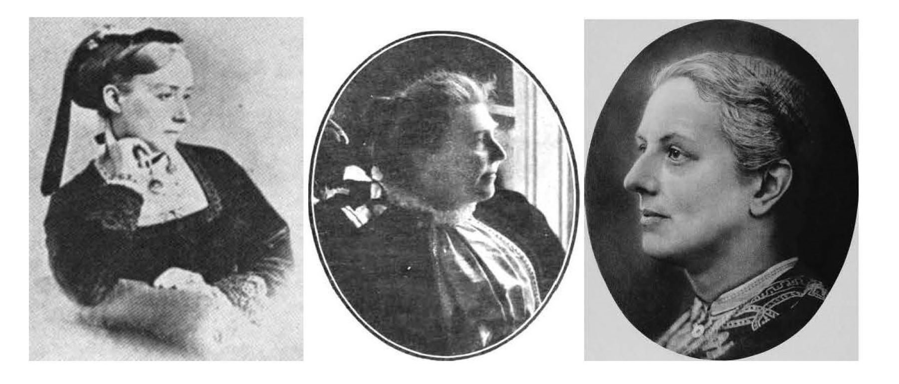three 19th century womens portraits