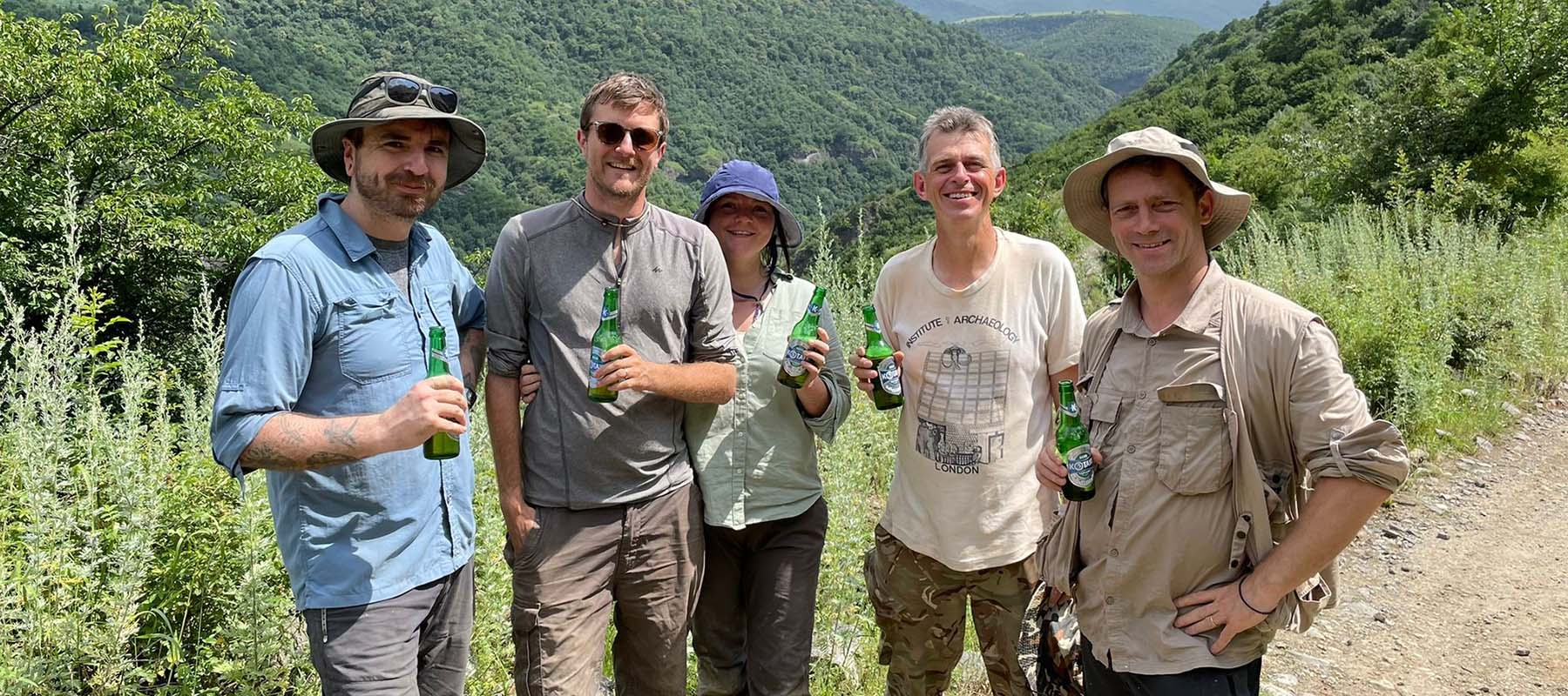 Group of archaeologists at dig site in the South caucasus