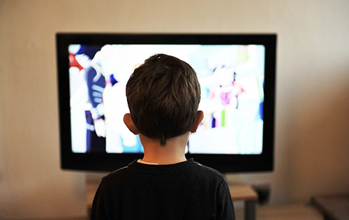 Child watching television