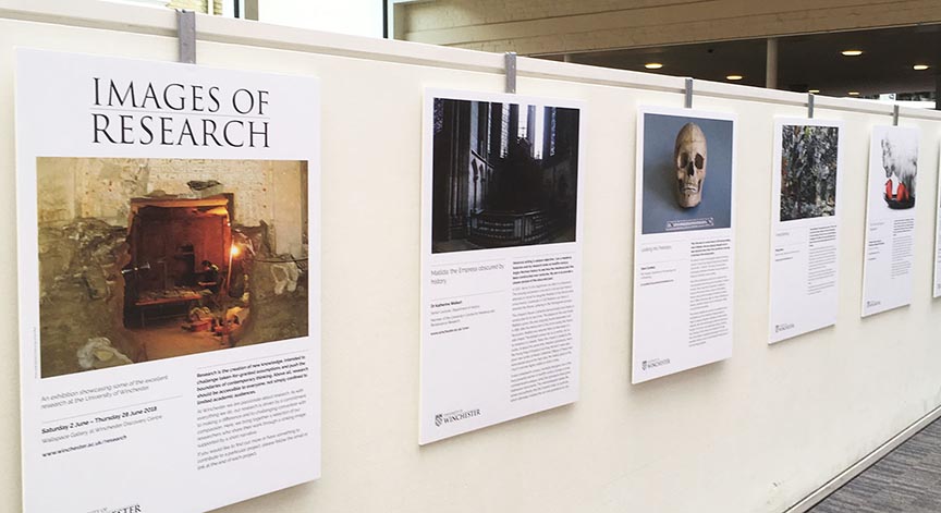 Images displayed in research exhibition at the Discovery Centre