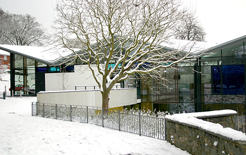  Snow outside University reception