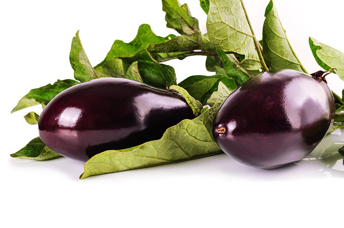 Two aubergines