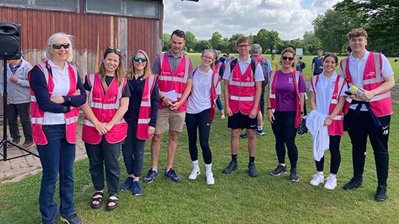 Staff and students at the park run