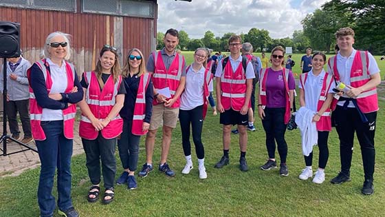 Staff and students at the park run