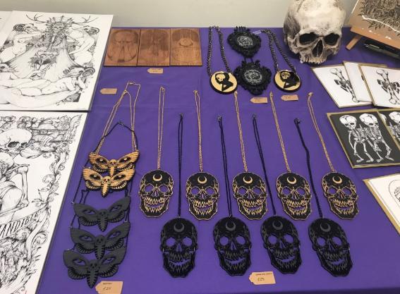 Skull based jewellery designed by artist Lozzy Bones