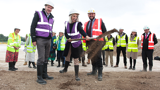 Joy Carter breaking ground at Barton farm Academy