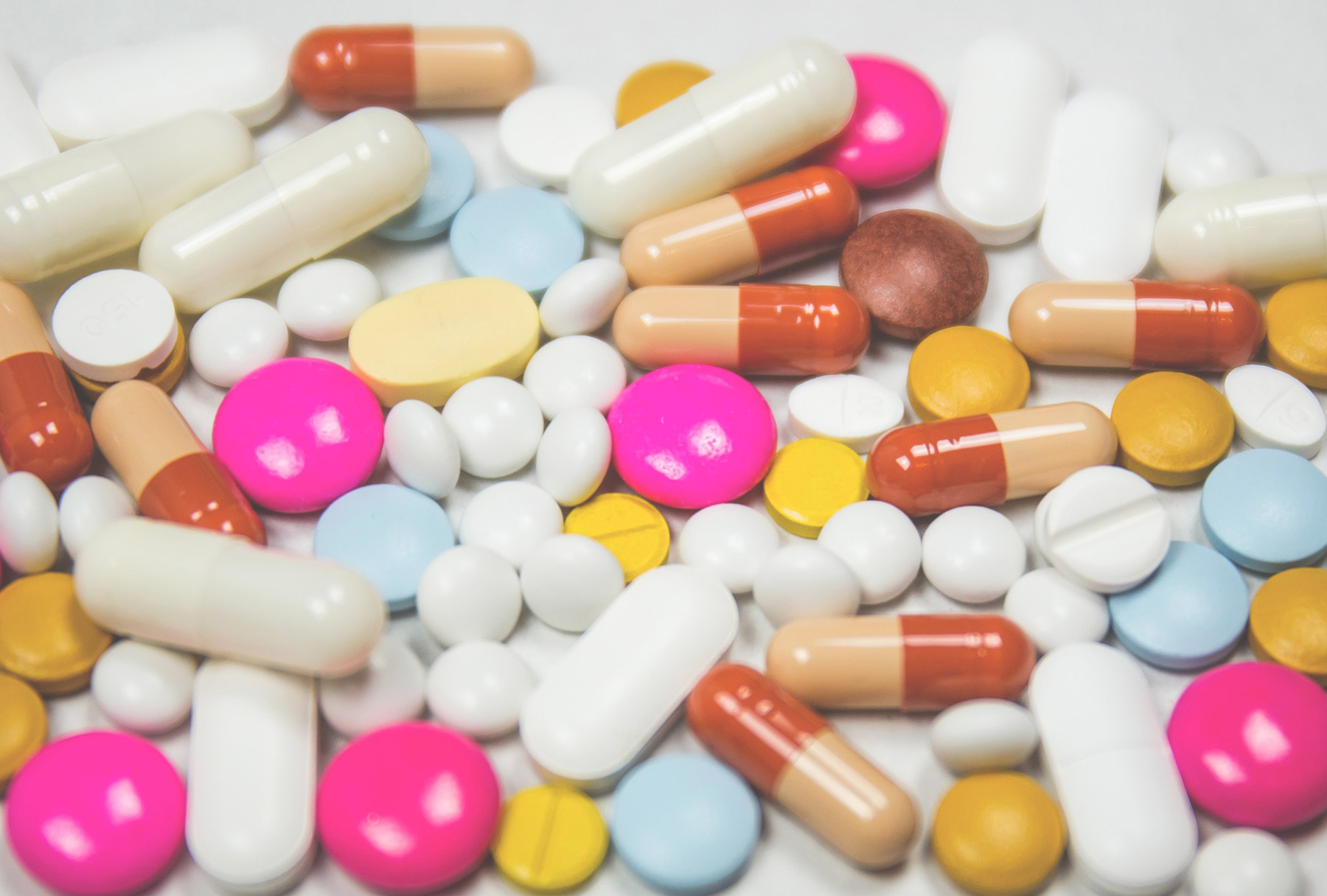 Lots of different types of medication on a table