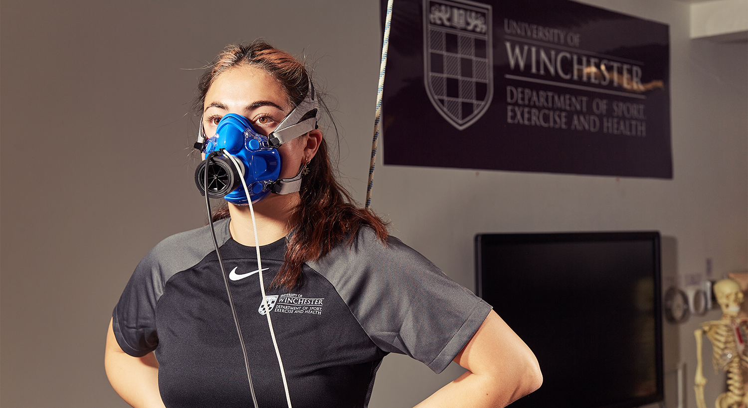 Student with a mask