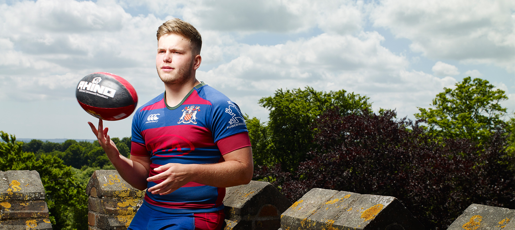 Student with rugby ball