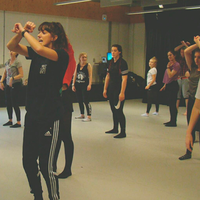 Students dancing in a studio