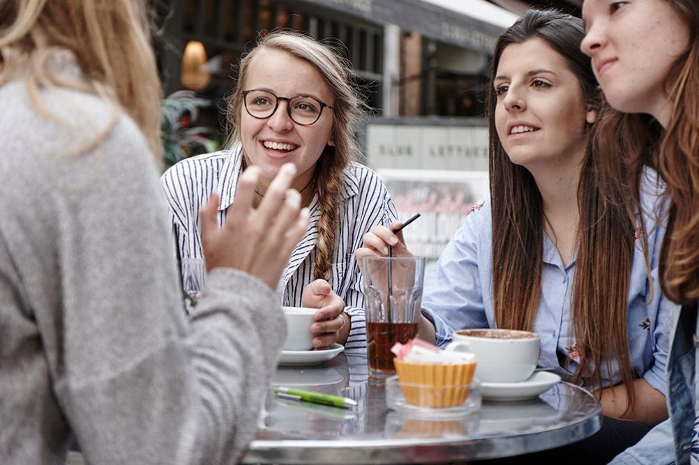 Girls drinking coffee