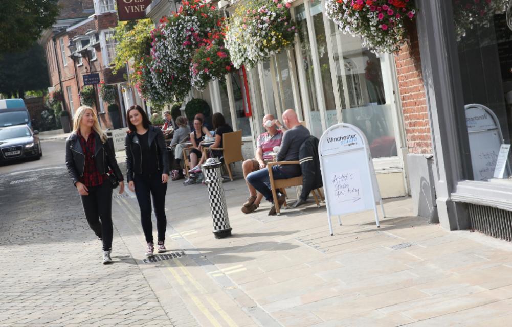 Students outside The Vine