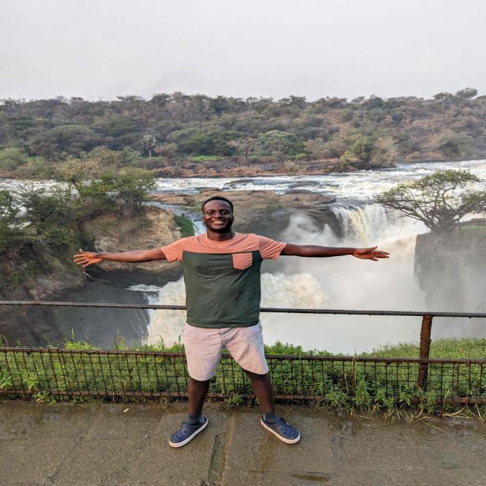 Thomas Bwambale Muhiwa and international students 2023 King Alfred Campus foodhall