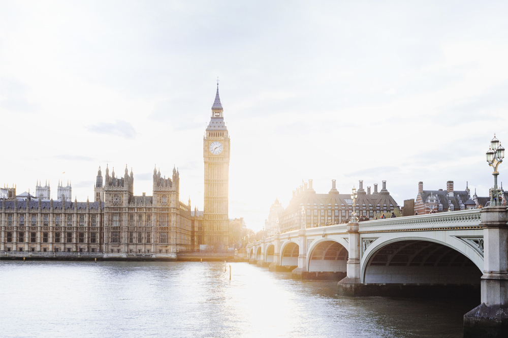 View of Big Ben and the Houses of Parliament across the River Thames