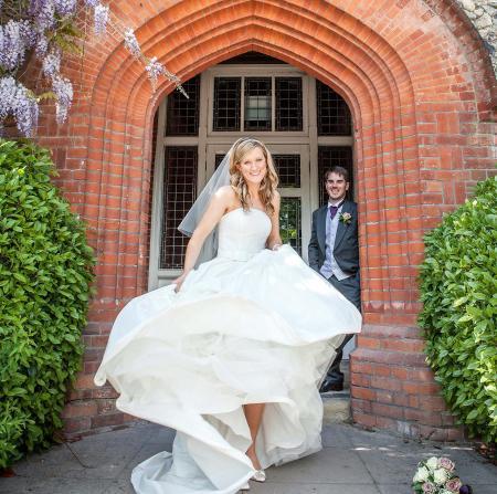 Bride in front of West Downs