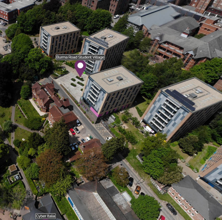 Aerial view over Burma Road accommodation 