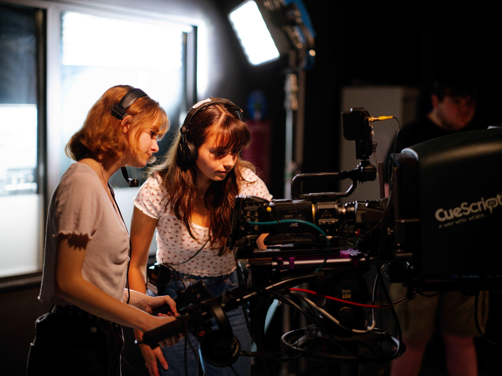 A student studying in their work space
