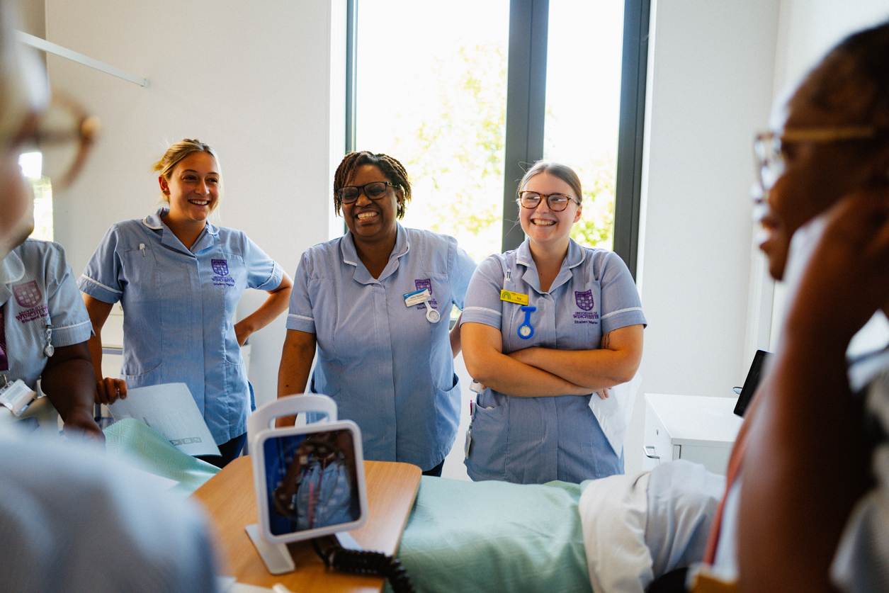 Nursing students learning as a group