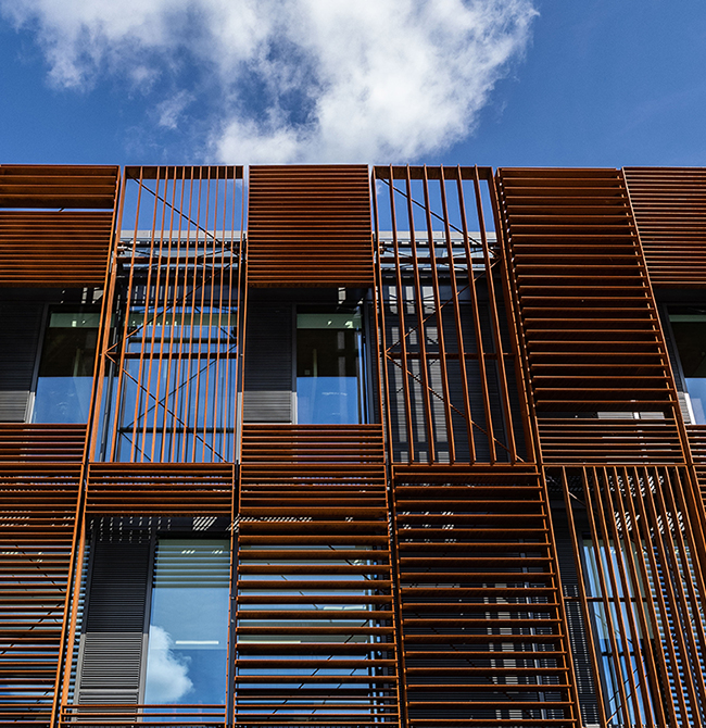detail of the exterior of the West Downs Centre
