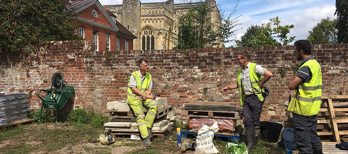 Archaeological investigations in Winchester with three archaeologists