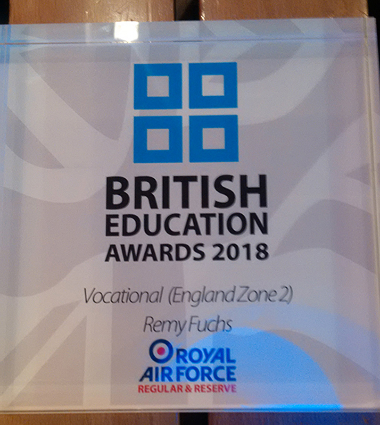British Education Awards logo with blue text on white background