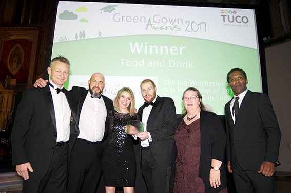 Group of six people at the Green Gowns award ceremony