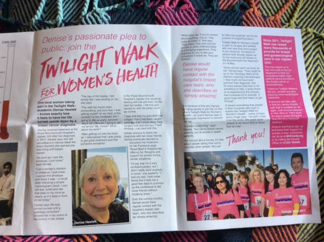 Denise Hewlett appears in magazine for 'Twilight walk for women's health'