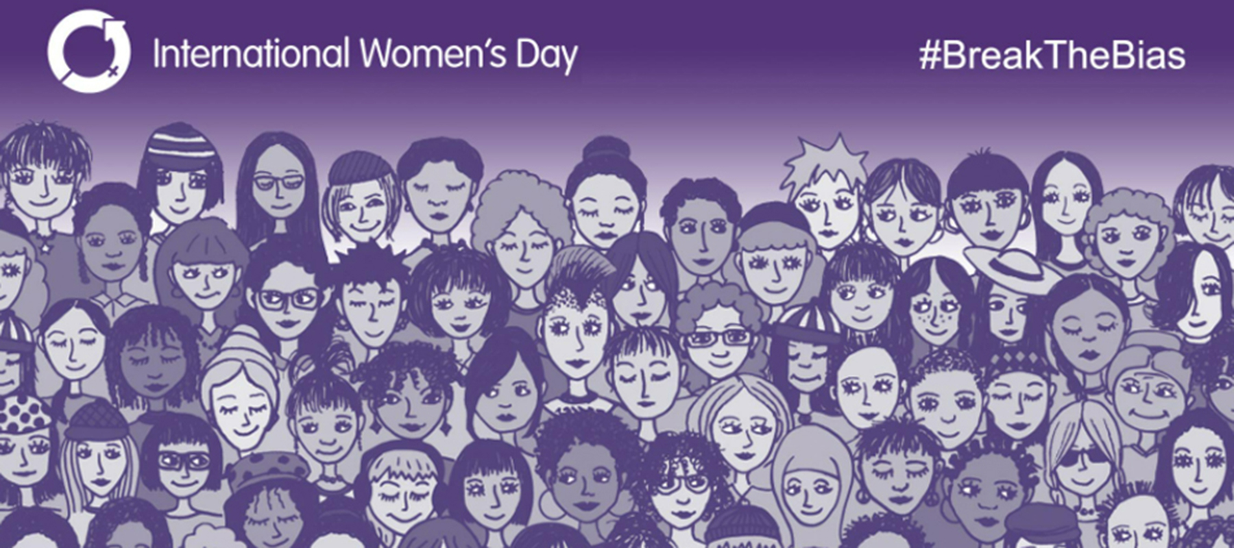 International Women's Day illustration of women's heads
