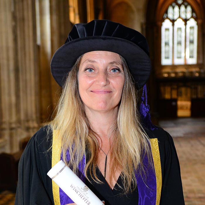 Louise Shorter with her honorary award at Graduation 2018	