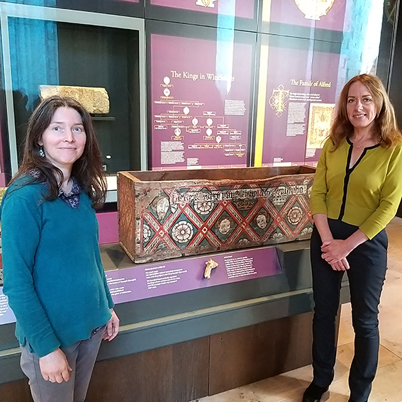 Replica bones of Anglo-Saxon female skeleton displayed in Kings and Scribes exhibition
