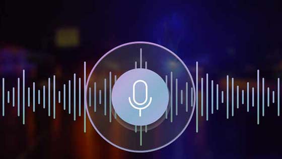 Soundwaves with microphone symbol