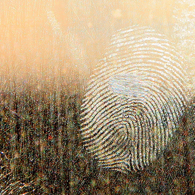 Forensic investigation at Winchester: a fingerprint on glass	